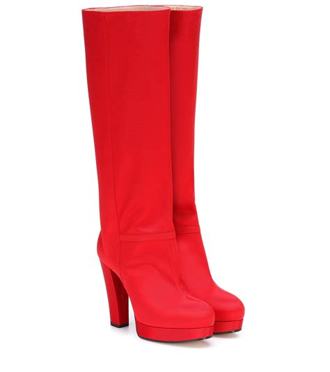 britney platform tall boot gucci|GUCCI BOOTS RED RIBBED FABRIC PLATFORM TALL BRITNEY .